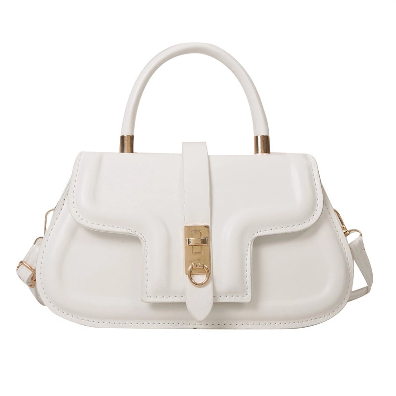 Women's Medium Pu Leather Solid Color Vintage Style Classic Style Magnetic Buckle Square Bag