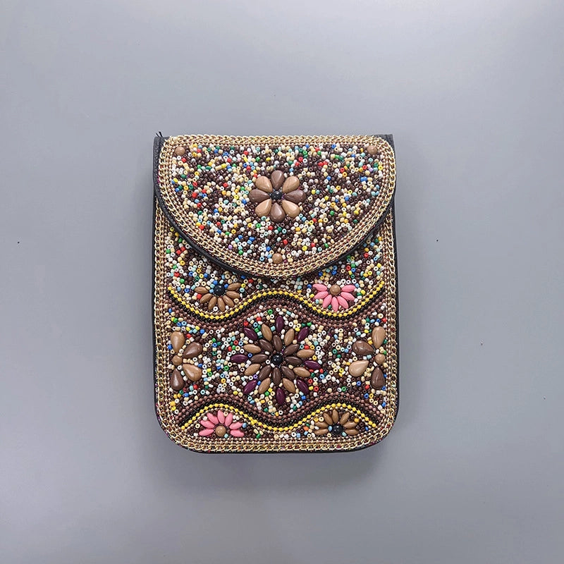 Women's Pu Leather Flower Vintage Style Classic Style Square Magnetic Buckle Phone Wallets