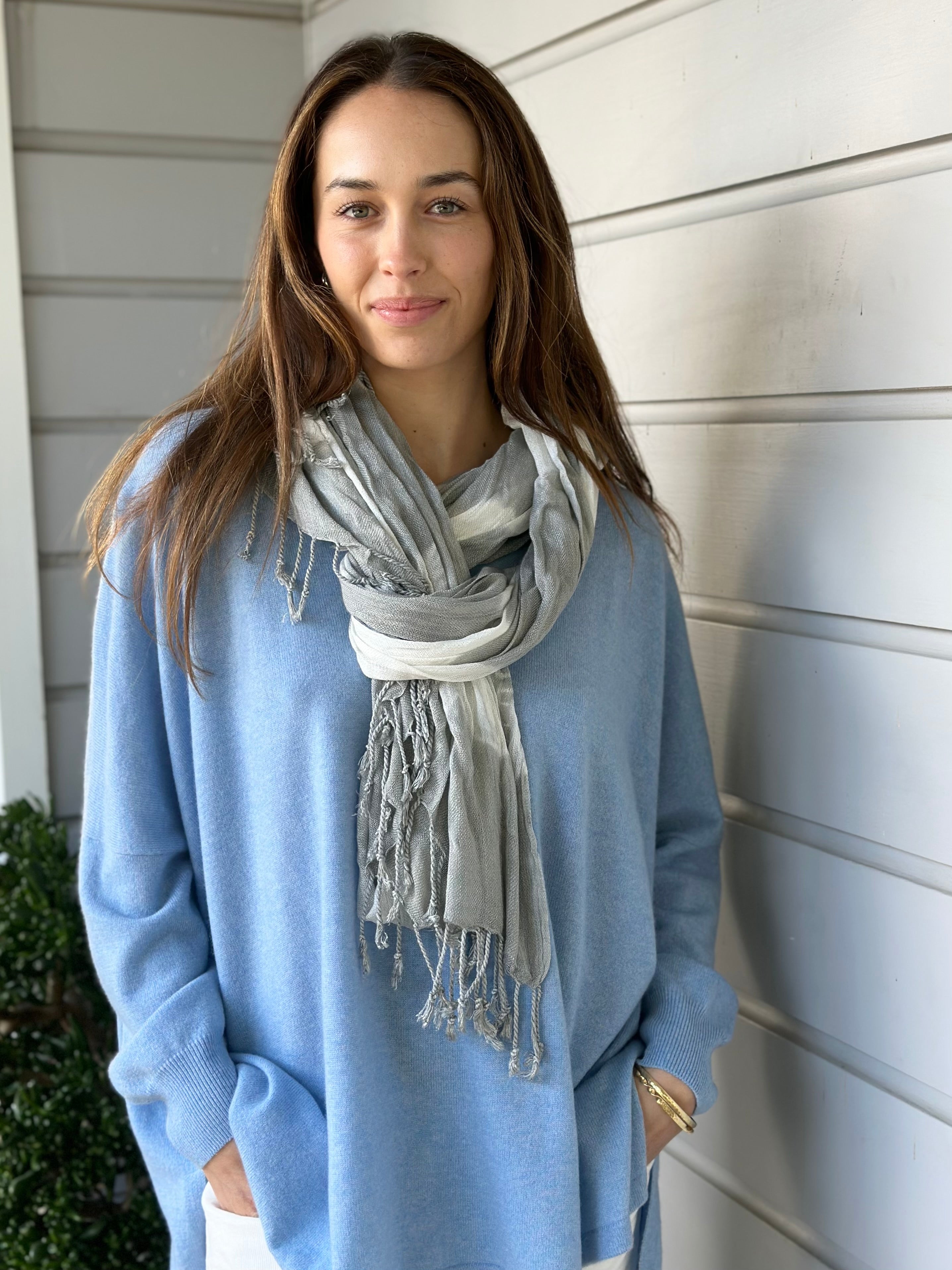 soft neck scarf-soft grey tie dye