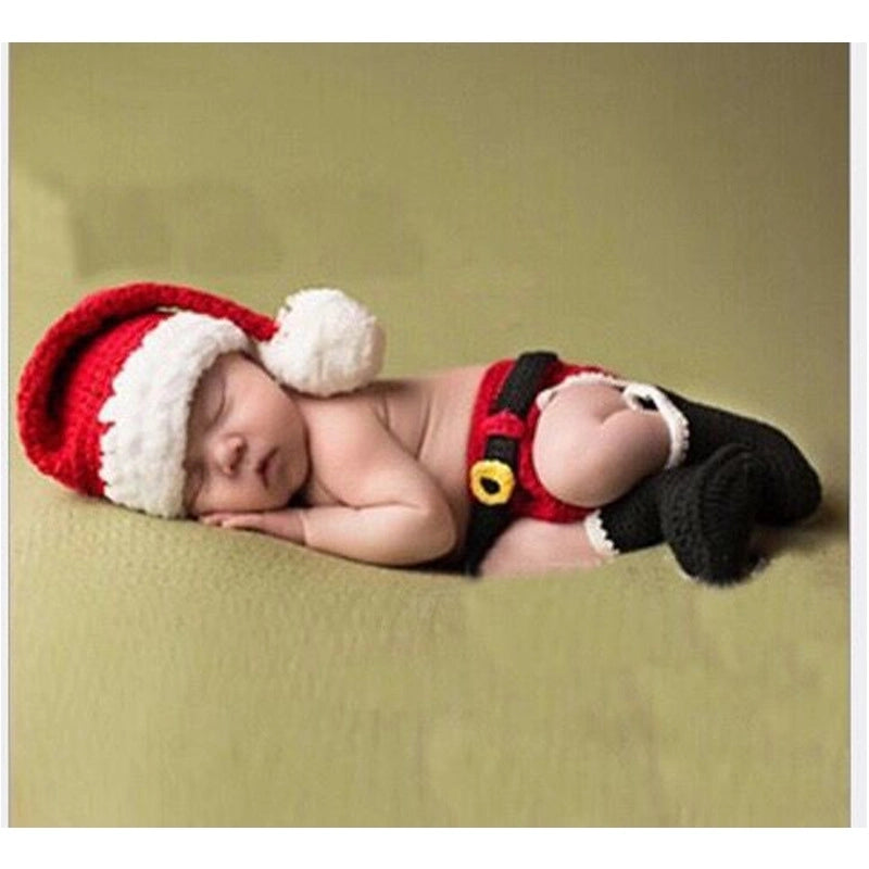 Baby Girl's Baby Boy's Basic Christmas Hat Pleated Wool Cap