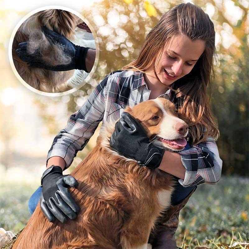 Pet Grooming Gloves. For Cats. Dogs & Horses