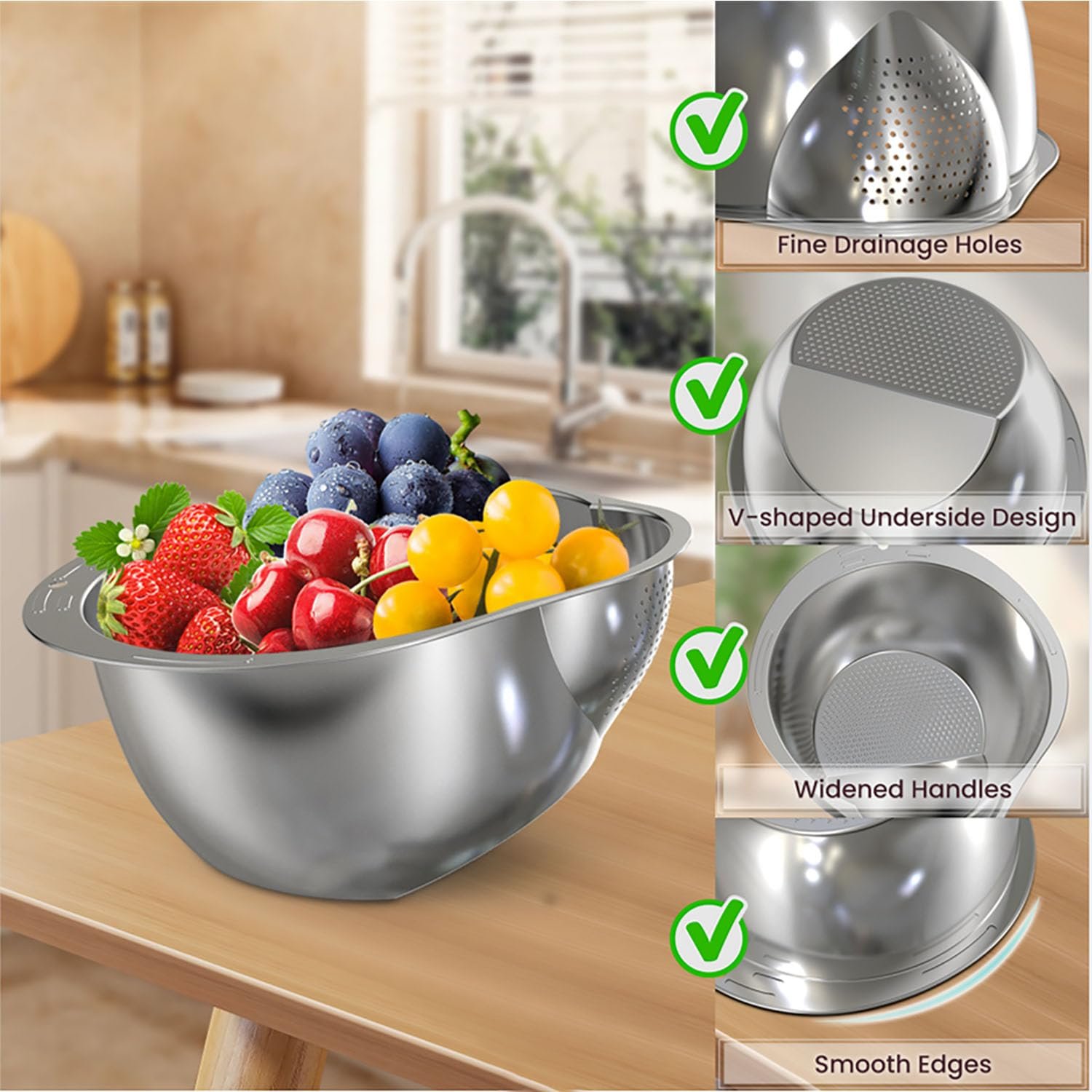 Multi-Functional Stainless Steel Colander