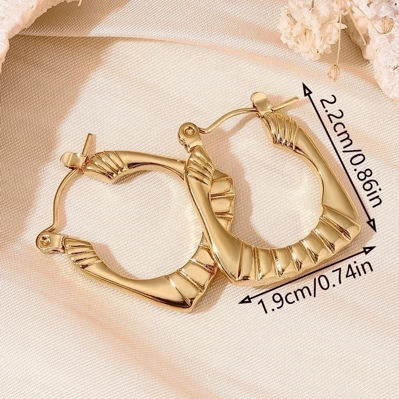 1 Pair 5 Pairs Minimalist Classic Style Solid Color Asymmetrical 304 Stainless Steel 18K Gold Plated Earrings