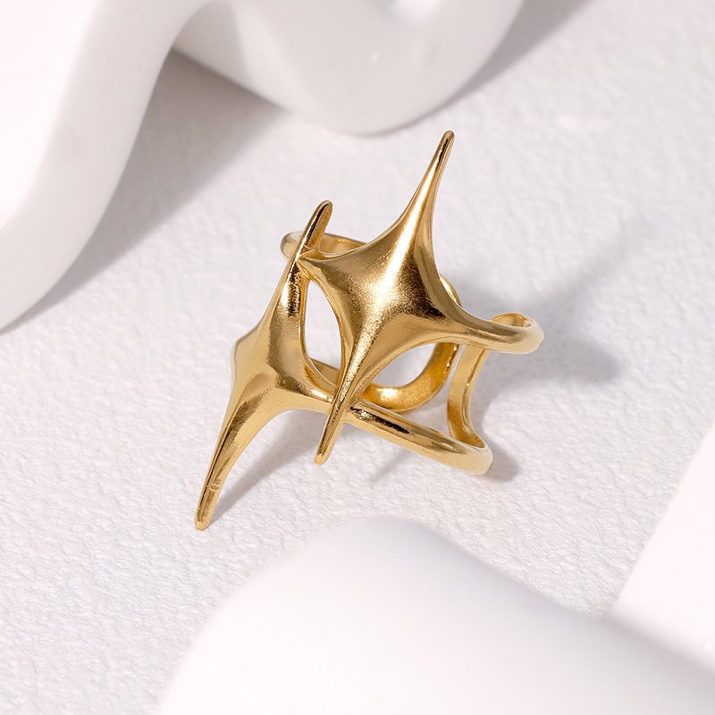 Open Ring Minimalist Star Star Stainless Steel Electroplating Rings