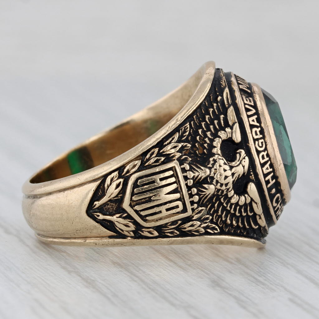 Hargrave Military Academy 1965 Class Ring Lab Created Spinel 10k Yellow Gold