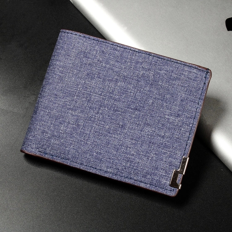 Men's All Seasons Denim Solid Color Classic Style Square Open Small Wallet