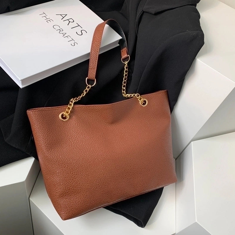 Women's Small All Seasons Pu Leather Basic Tote Bag