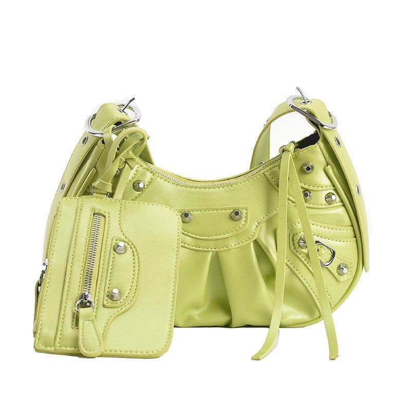 Women's Medium All Seasons Pu Leather Solid Color Fashion Dumpling Shape Zipper Cloud Shape Bag
