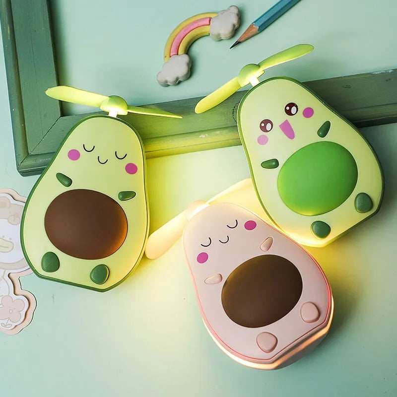 AVACADO SHAPE PORTABLE MINI FAN WITH MIRROR