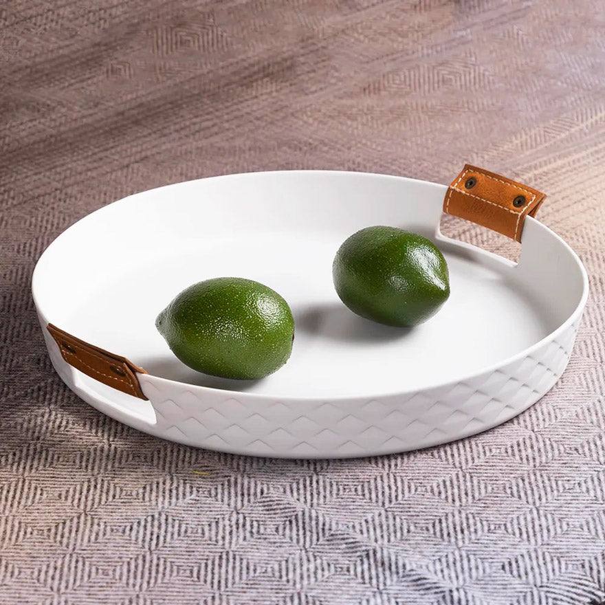 Bern Ceramic Serving Tray - White