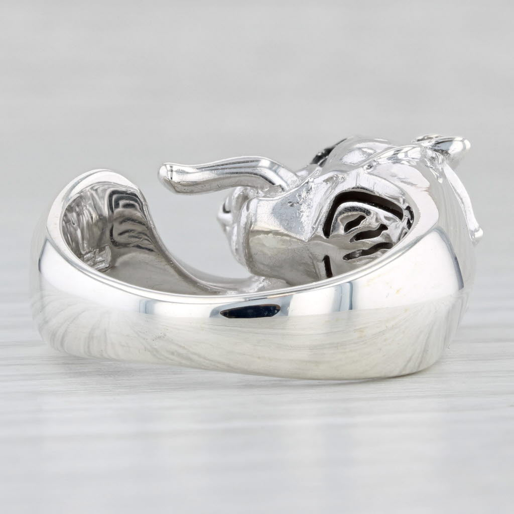 Effy Gento Panther Ring Black Spinel Eyes Sterling Silver Size 9.25