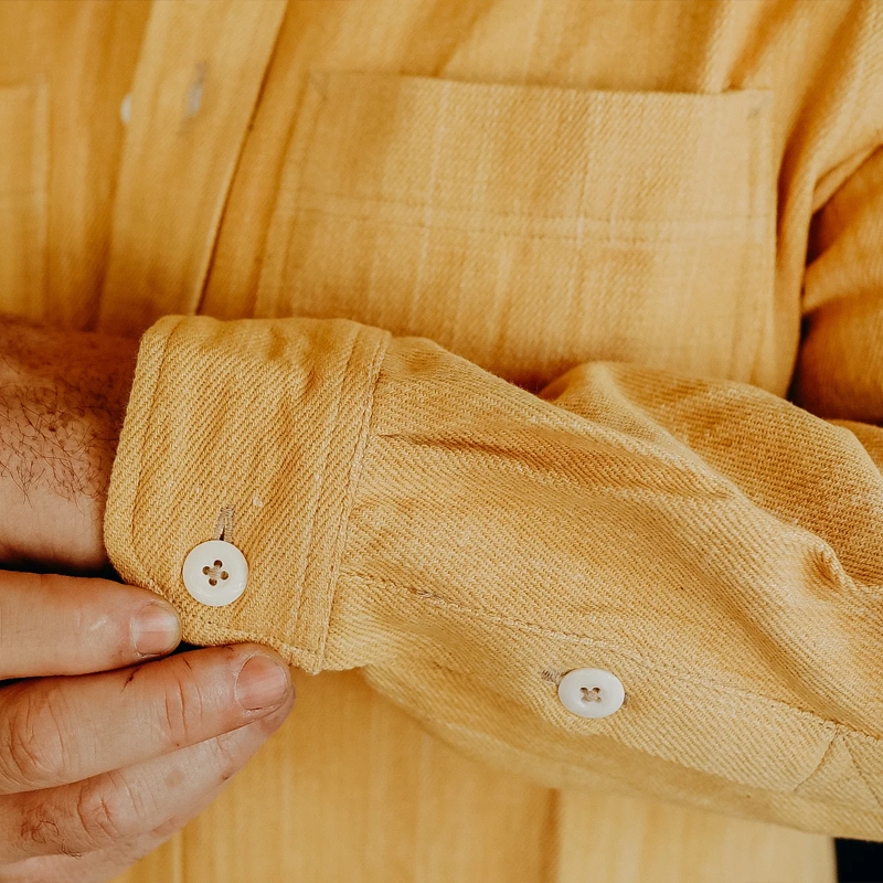 Classic Handwoven Yellow Denim Shirt