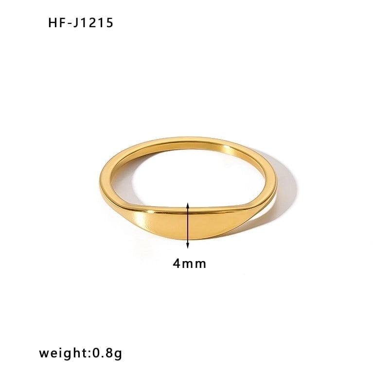 Stainless Steel 18K Gold Plated Minimalist Plating Heart Shape Crown Bow Knot Rings