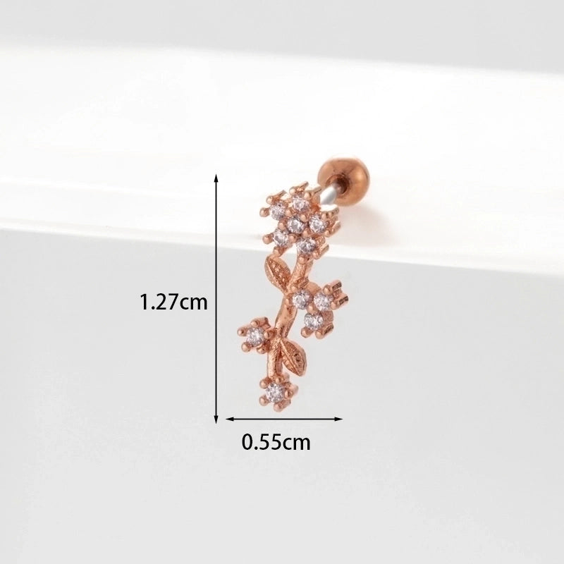 Ear Cartilage Rings & Studs Geometric Copper Plating Artificial Gemstones