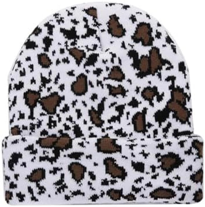 Autumn And Winter New Fashion Cow Pattern Jacquard Knitted Wool Hat Couple Versatile Cold Hat