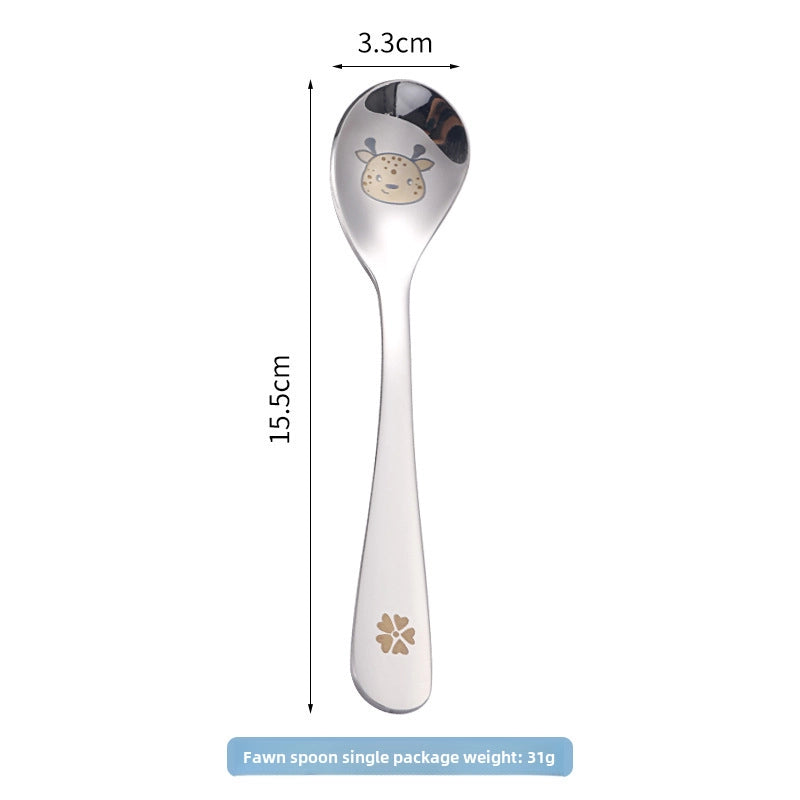 304 Stainless Steel Cartoon Spoon Food Supplement Spoon Baby Cute Spoon Baby Learning To Eat And Feed Spoon Children Spoon