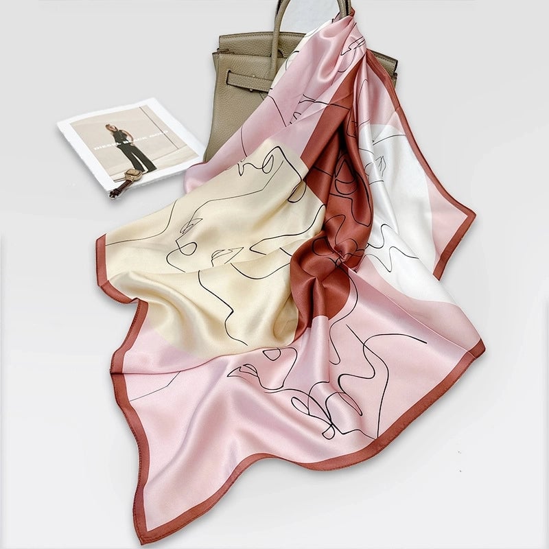 Women's Elegant Minimalist Printing Silk Printing Silk Scarf