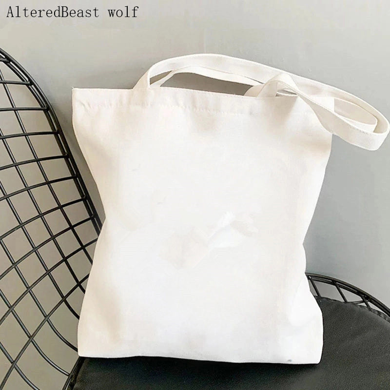 Hot Selling Kawaii Heart-shaped Printed Tote Bag For Teachers And Students One-shoulder Large Capacity White Cotton Bag