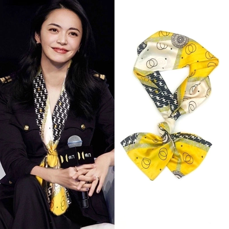Women's Elegant Minimalist Geometric Chiffon Printing Silk Scarf