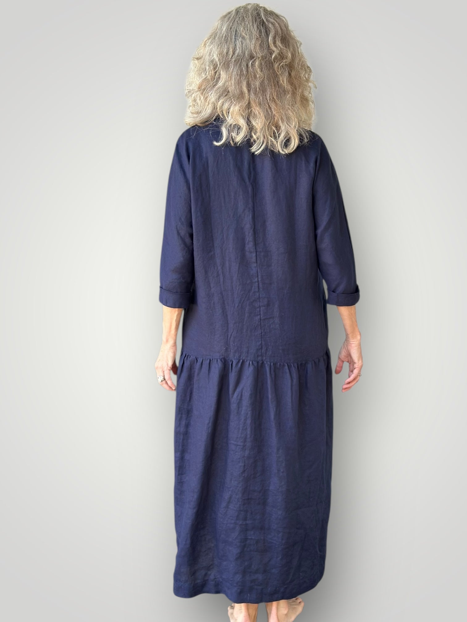 vivienne dress - indigo linen