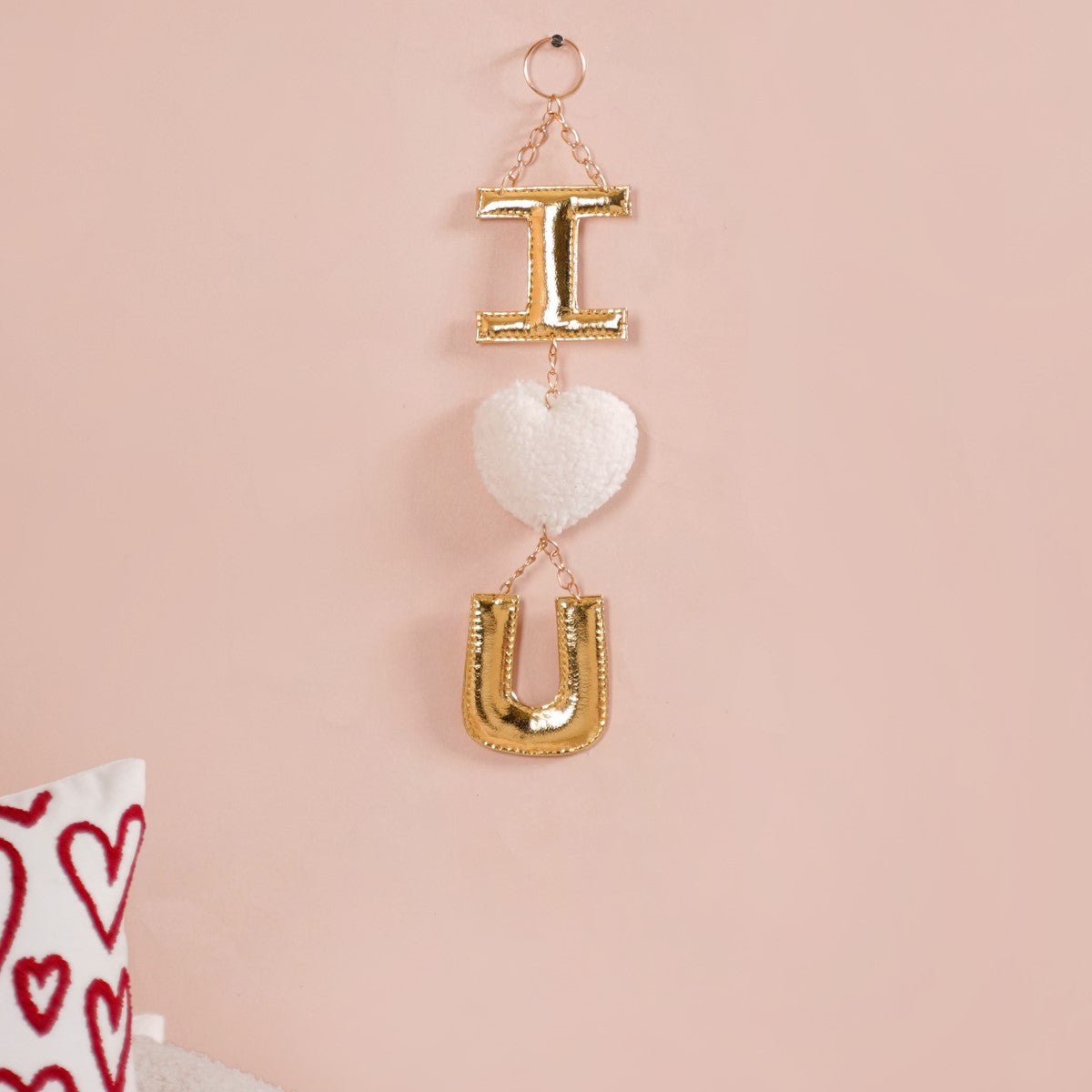 Valentine Wall Hanging I Heart You White Set Of 2 14 Inch
