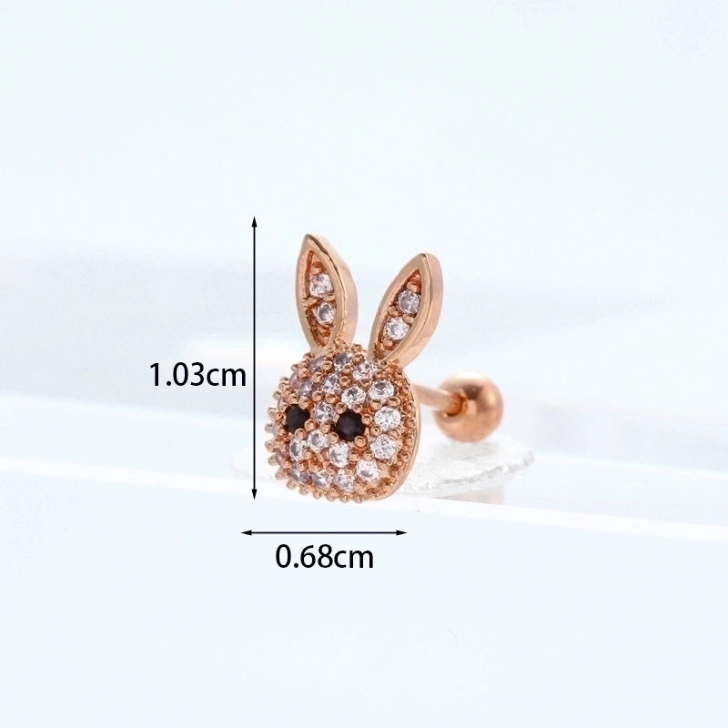 Ear Cartilage Rings & Studs Exaggerated Animal 316L Stainless Steel  Copper