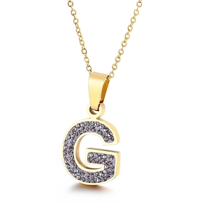 Titanium Steel 18K Gold Plated Fashion Plating Letter Necklace