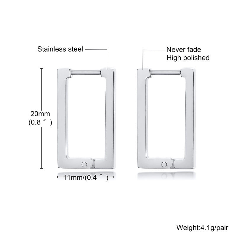 1 Pair Minimalist Geometric Plating 201 Stainless Steel Gold Plated Hoop Earrings