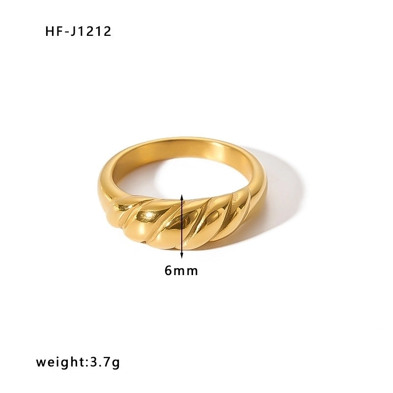 Stainless Steel 18K Gold Plated Minimalist Plating Heart Shape Crown Bow Knot Rings