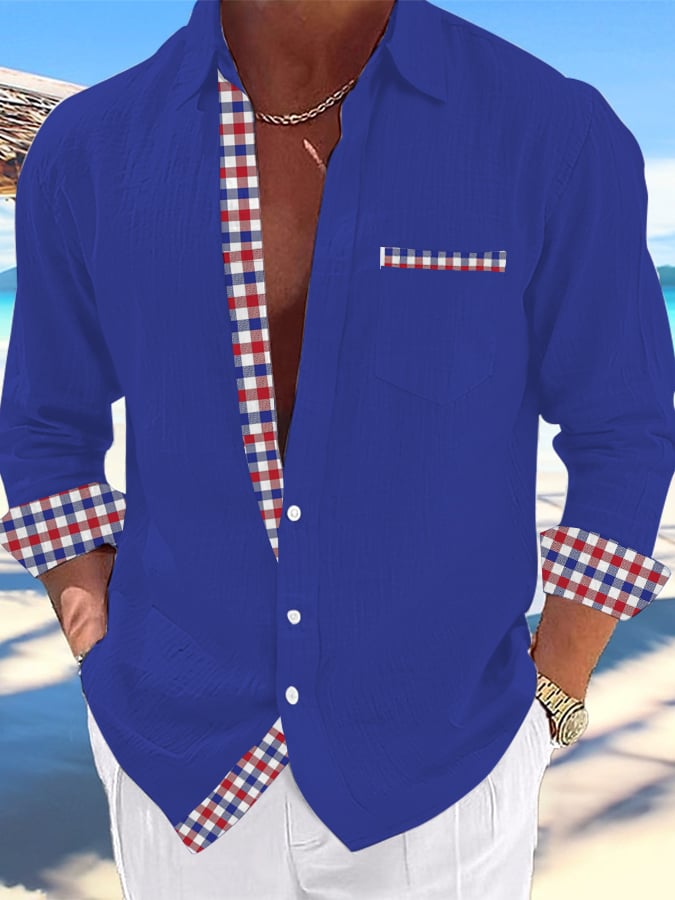 Men's Casual Hawaiian Print Lapel Shirt