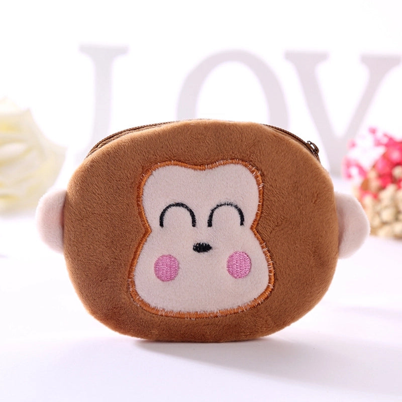 Women's Animal Plush Zipper Coin Purses