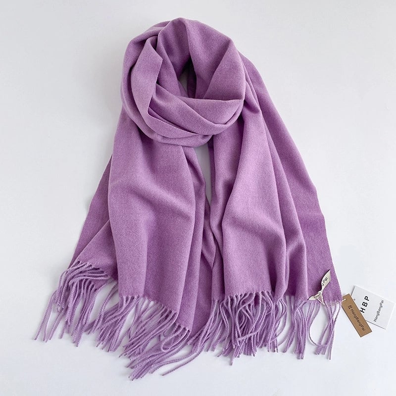 Unisex Casual Basic Solid Color Imitation Cashmere Scarf