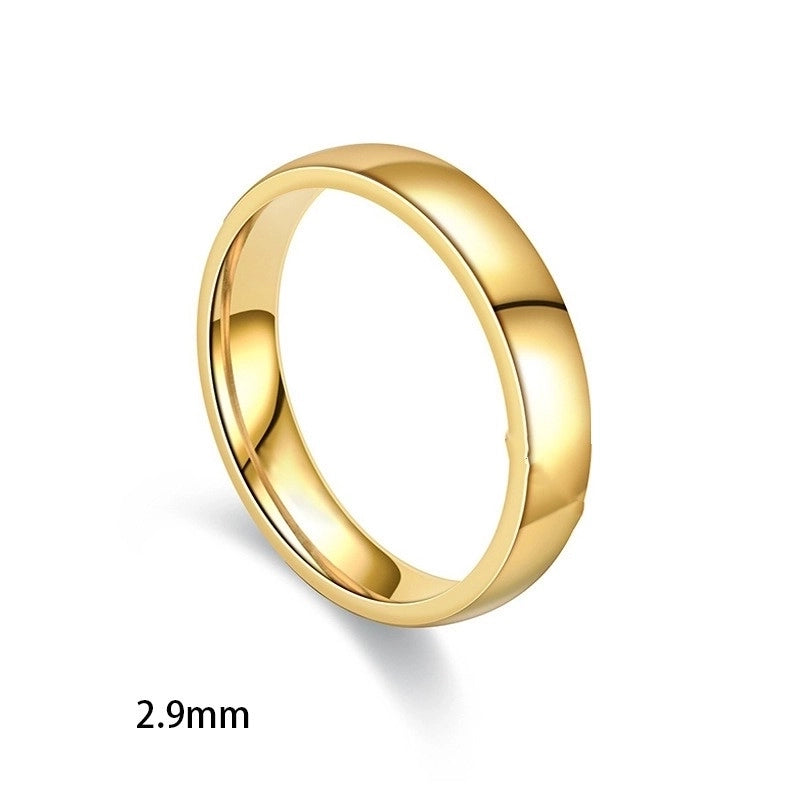 Minimalist Solid Color Titanium Steel Plating Rings 1 Piece