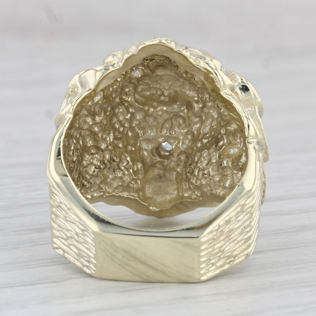 0.29ctw Diamond Roaring Lion Ring 14k Yellow Gold Size 10