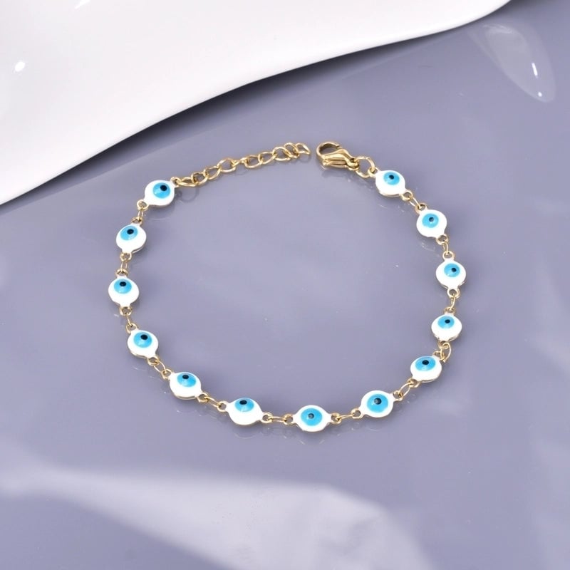 Retro Minimalist Eye 304 Stainless Steel Titanium Steel 18K Gold Plated Bracelets In Bulk