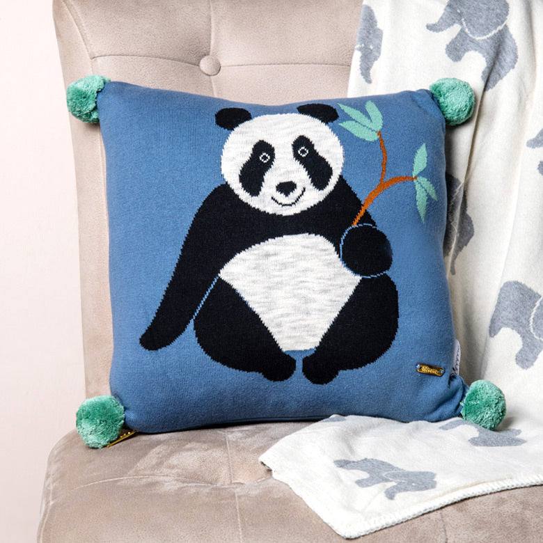 Knitted Cushion Cover - Panda