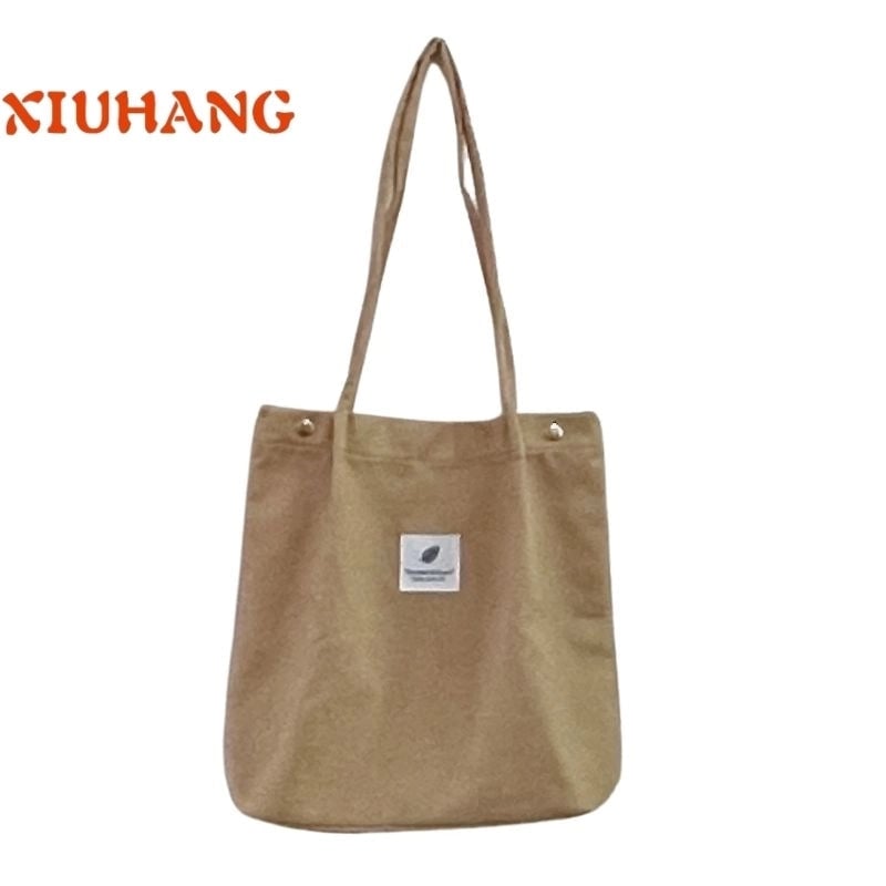 Women's Streetwear Solid Color Canvas Shopping Bags