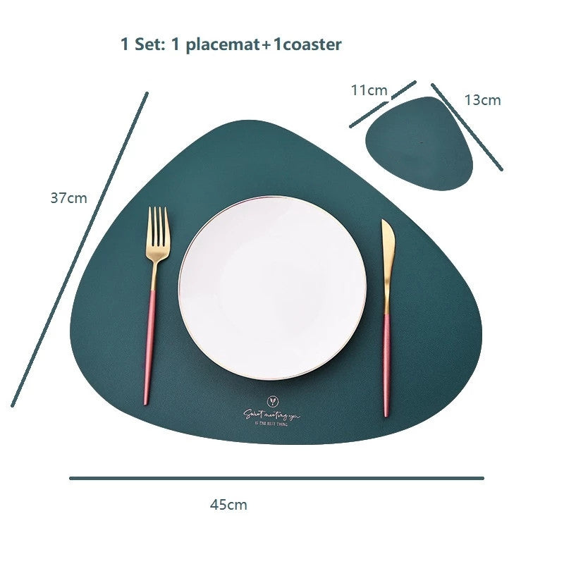 Inyahome Pu-Tischsets für Tisch. wasserdichtes. rutschfestes Isolierleder