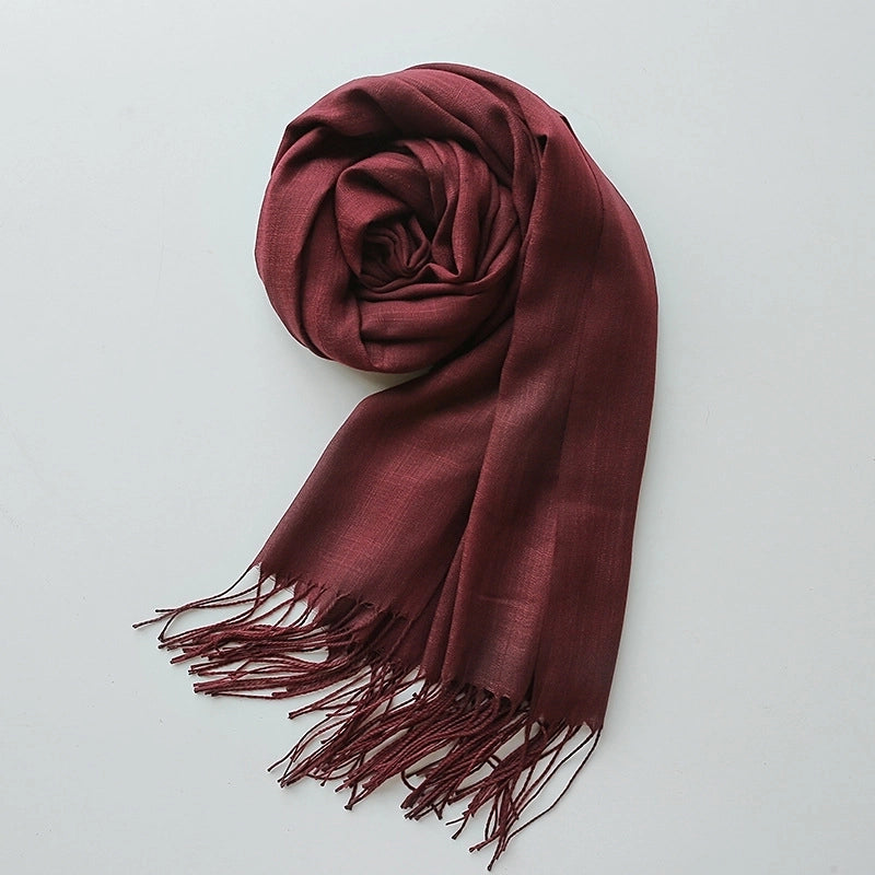 Unisex Minimalist Solid Color Polyester Scarf