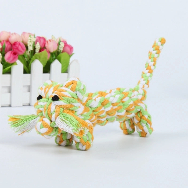 Cute Woven Animal Cotton Rope Molar Cat And Dog Toys