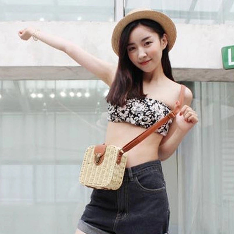 Women's Small Spring&summer Paper String Vintage Style Straw Bag