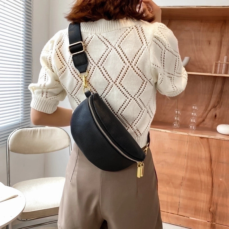 Women's Streetwear Solid Color Pu Leather Waist Bags