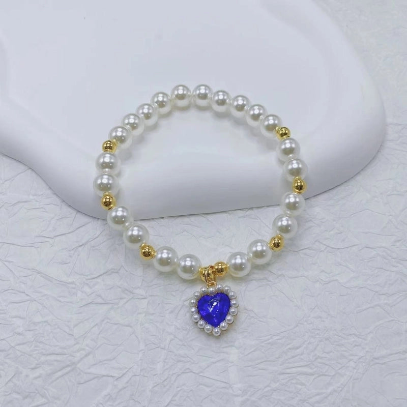 Sweet Imitation Pearl Heart Shape Pet Collar