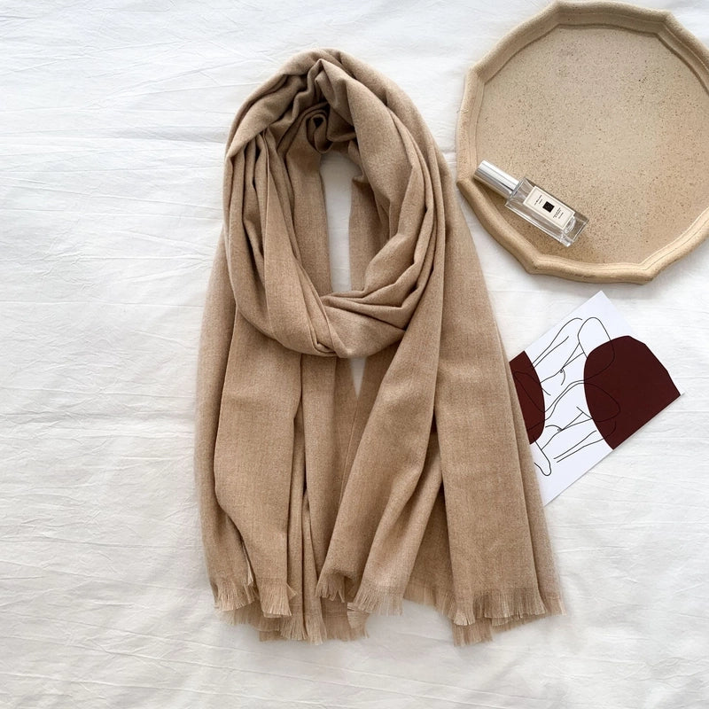 Women's Minimalist Solid Color Imitation Cashmere Scarf