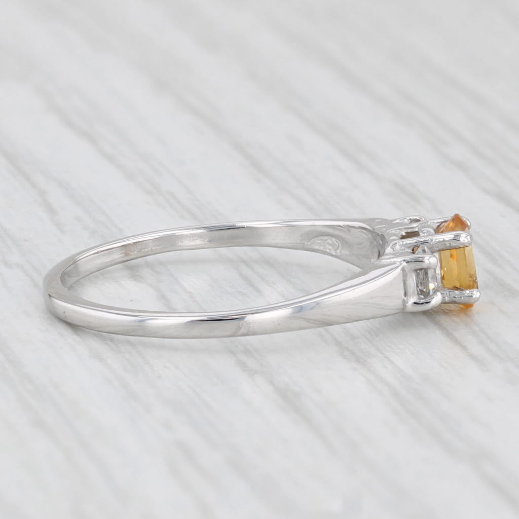 0.40ctw Oval Citrine Cubic Zirconia Ring 10k White Gold Size 6.25
