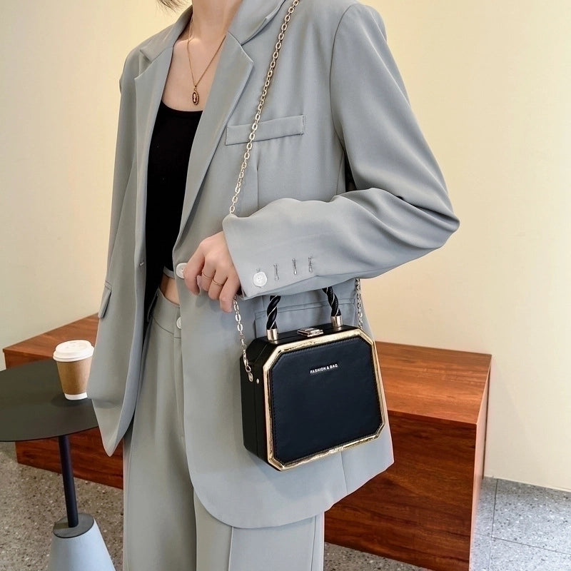 Women's Small Summer Pu Leather Elegant Square Bag