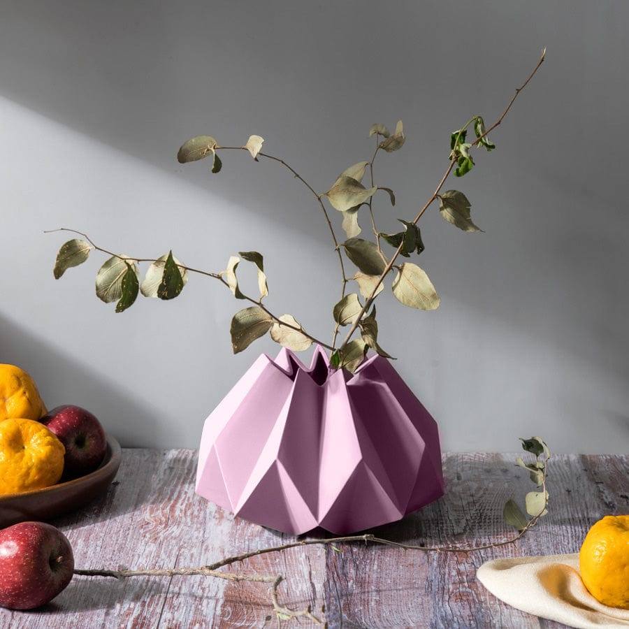 Origami Porcelain Vase Short - Pink