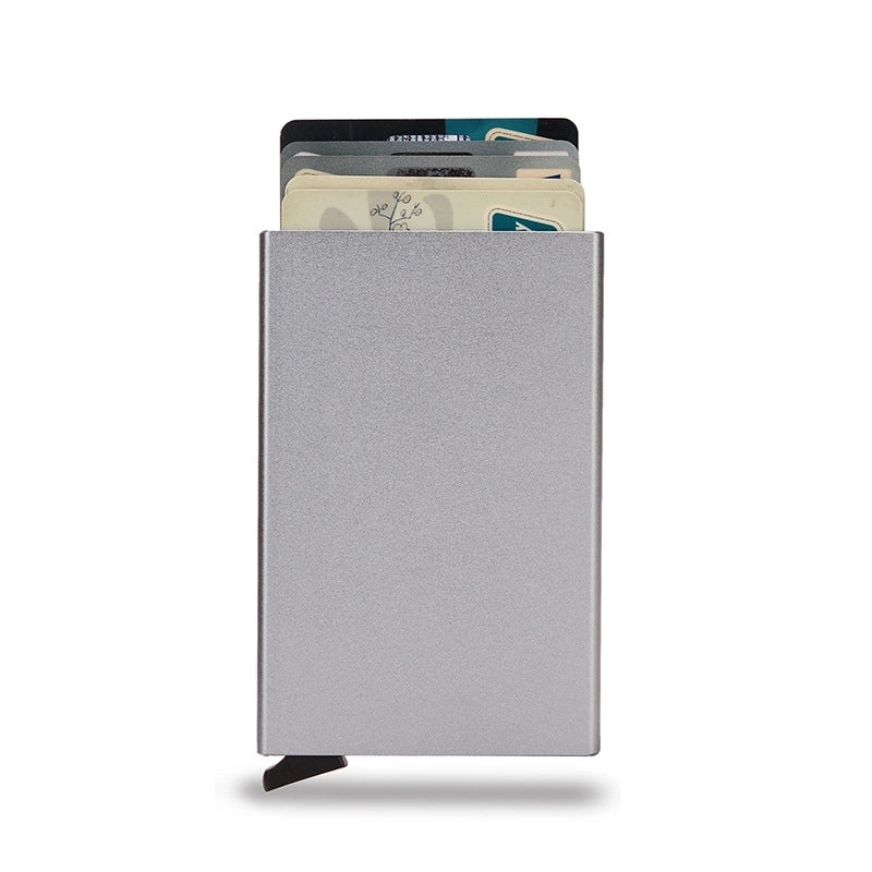 Unisex Solid Color Alloy Plastic Open Card Holders