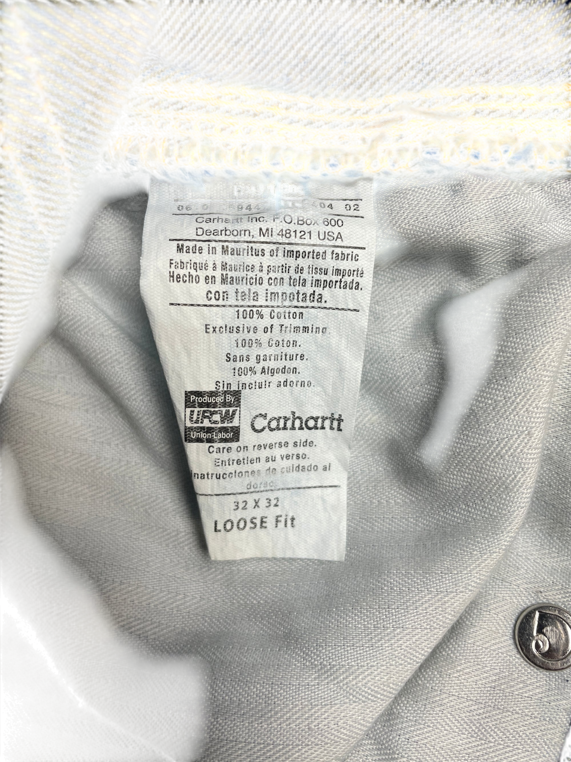 Carhartt Denim Workwear Loose Fit Cargo Jeans