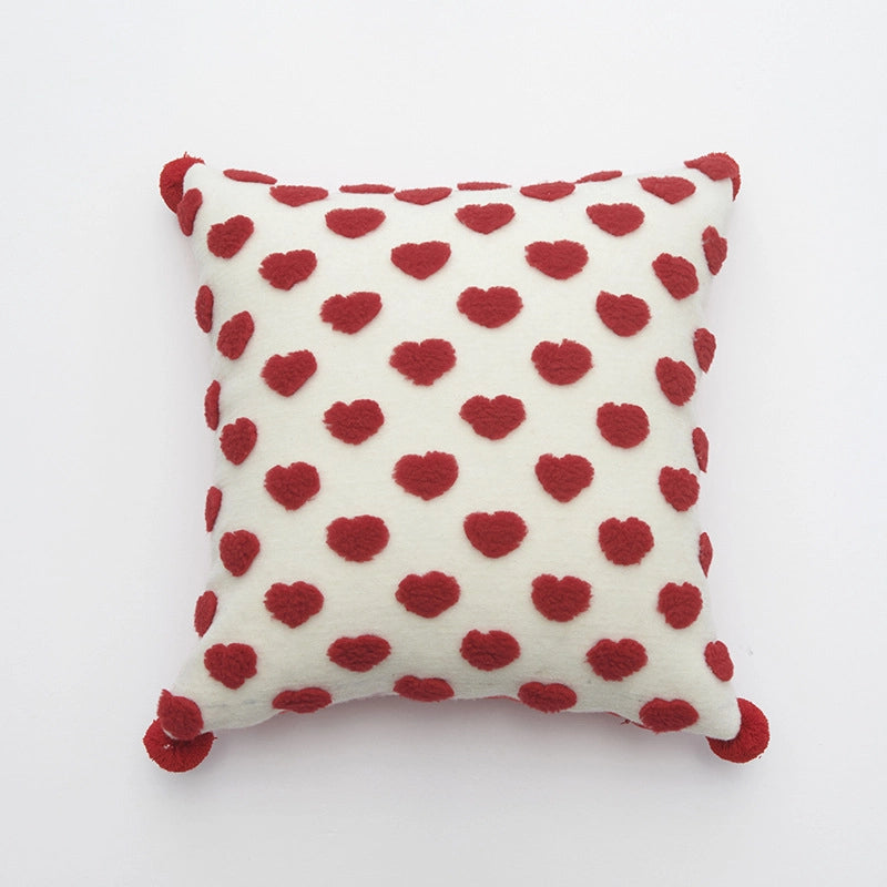 Minimalist Heart Shape Plush Throw Pillow Pillow Cases Couch & Sofa Decor